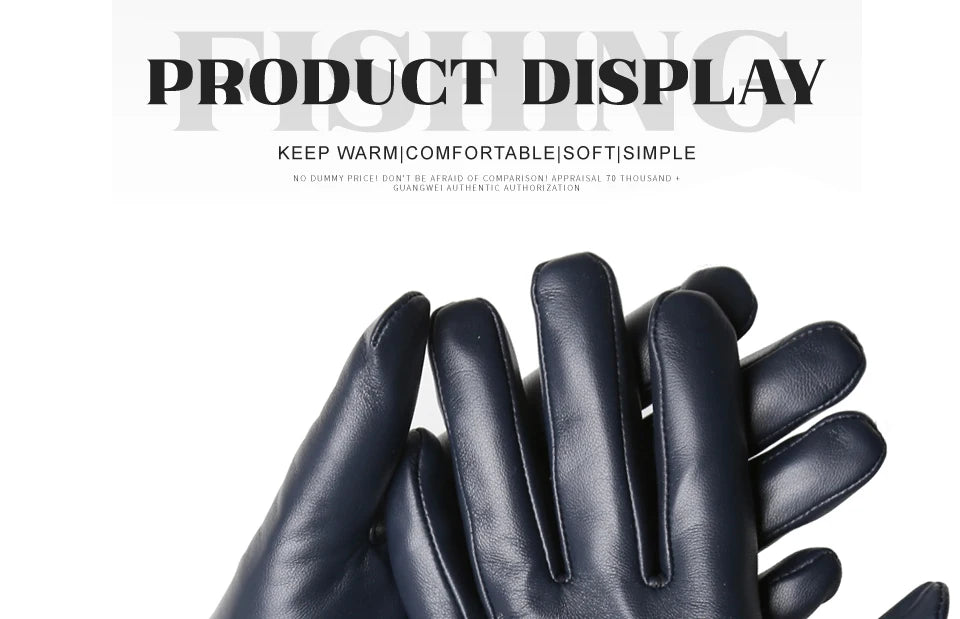 Women's sheepskin gloves winter warm plus velvet short thin touch screen driving color women's leather gloves good quality -2226