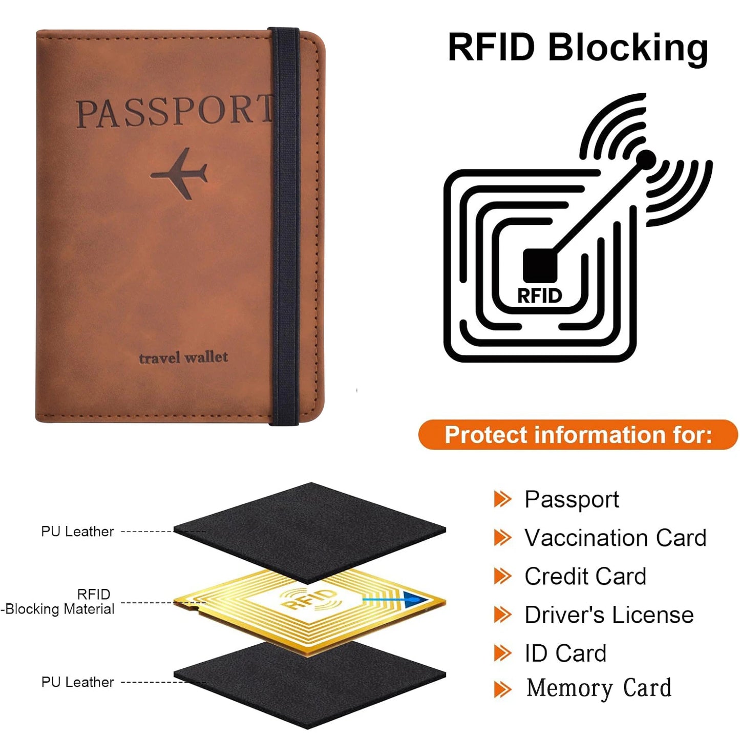 Reisepasshülle für Reiseutensilien Reisepass-Brieftaschen-Etui für Reisezubehör, Reisepassbuchhüllen für Damen/Herren