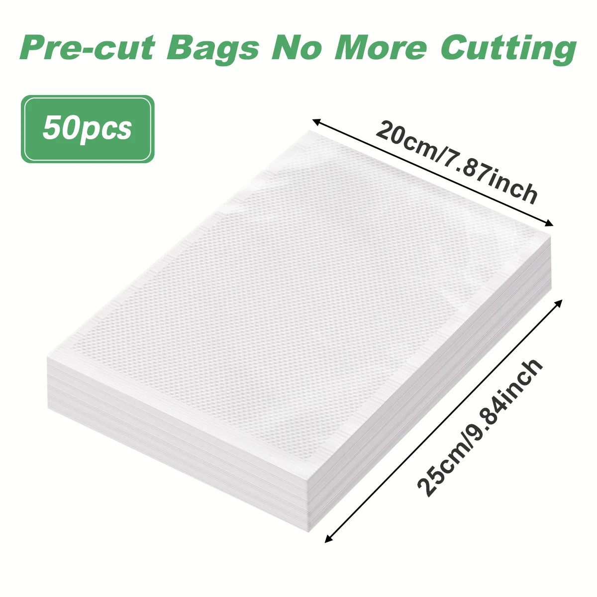 50PCS/Lot BPA-Free Vacuum Food Bags, Vacuum Sealed Storage Bags For Food Storage and Preservation,Reusable Vacuum Sealer Bag