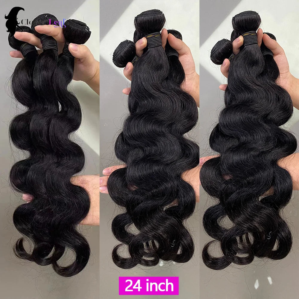12A Lot de 1/3/4 mèches de cheveux humains Body Wave 24 pouces 100 % brésiliens bruts pour femmes, épaisses, livraison en 3 jours
