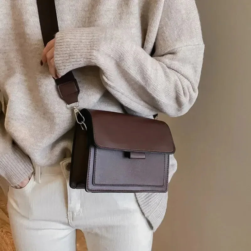 Women PU Leather Crossbody Bag Fashion Shoulder Messenger Handbag Small Flap Bag for Travel