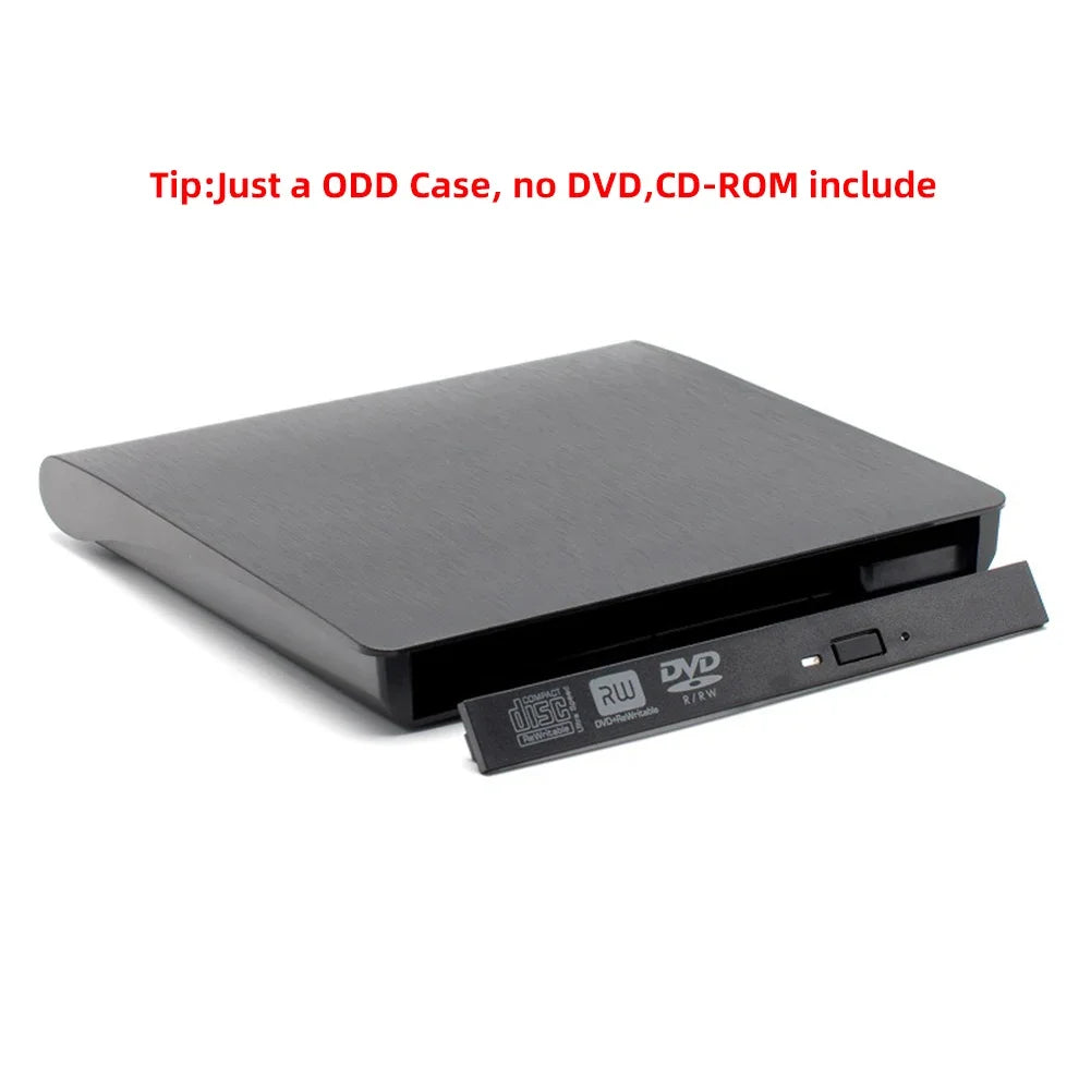 New Drive Enclosure 9.5mm USB 3.0 Type C SATA External DVD CD-ROM RW Player Optical Drives Enclosure Case for Laptop PC Desktop