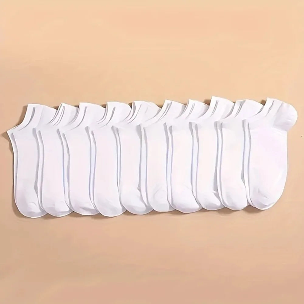 Unisex Ankle Socks 10/20/40 Pairs, Solid Color, Soft Lightweight No Show Socks, Bulk Value Pack, Men Women