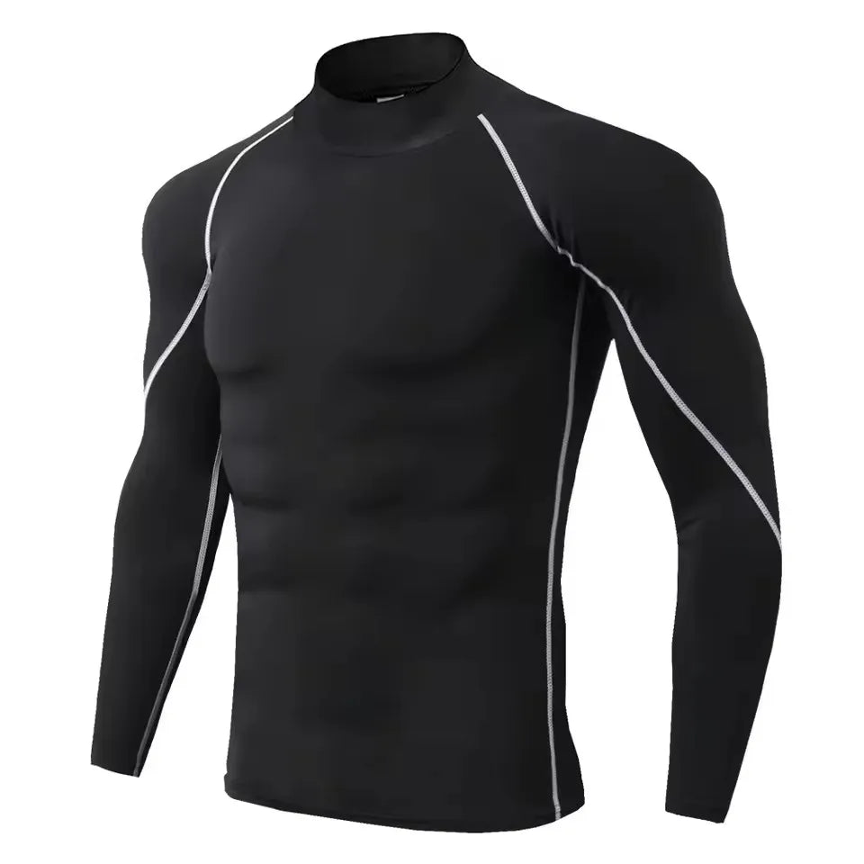 Herren Kompressions-Langarm-T-Shirt Sportbekleidung Männer Enges T-Shirt Elastischer Trainingsanzug Kleidung Fitnessstudios Fitness-T-Shirt für Herren
