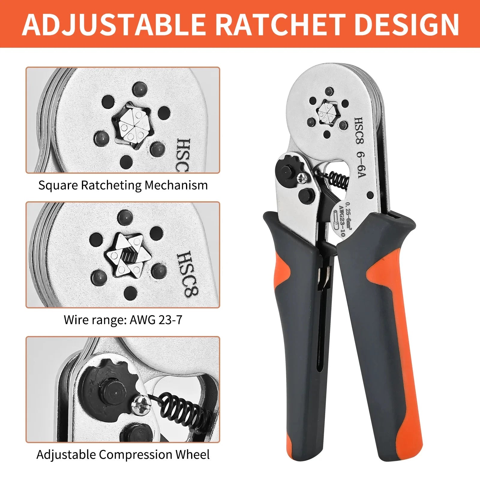 Crimping Tools Mini Electrical Pliers HSC8 6-4/6-6(0.25-10mm²/0.25-6mm²) Wire Connection Ferrule Sleeves Terminal Repair Clamp - Shoppiline