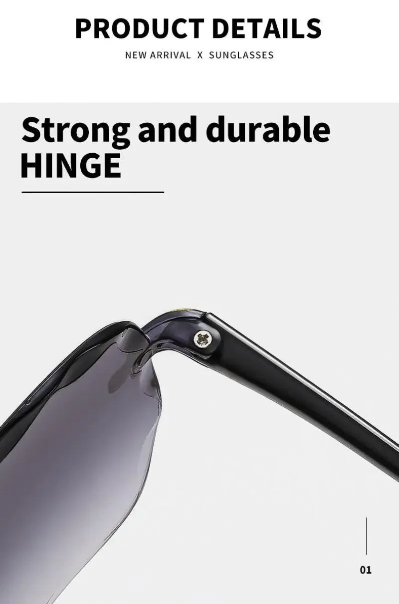 Frameless Sunglasses Y2K Gradient Fashion Korean Hip Pop Anti Ultraviolet Elegant Luxury Outdoor Travel Eyewear Women Unisex