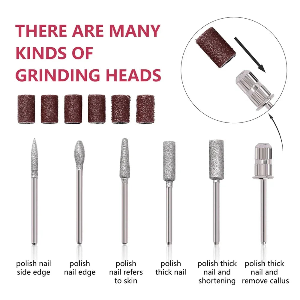 6-in-1 Professional Electric Nail Drill Kit – Nail File Pen for Filing, Polishing & Exfoliating
