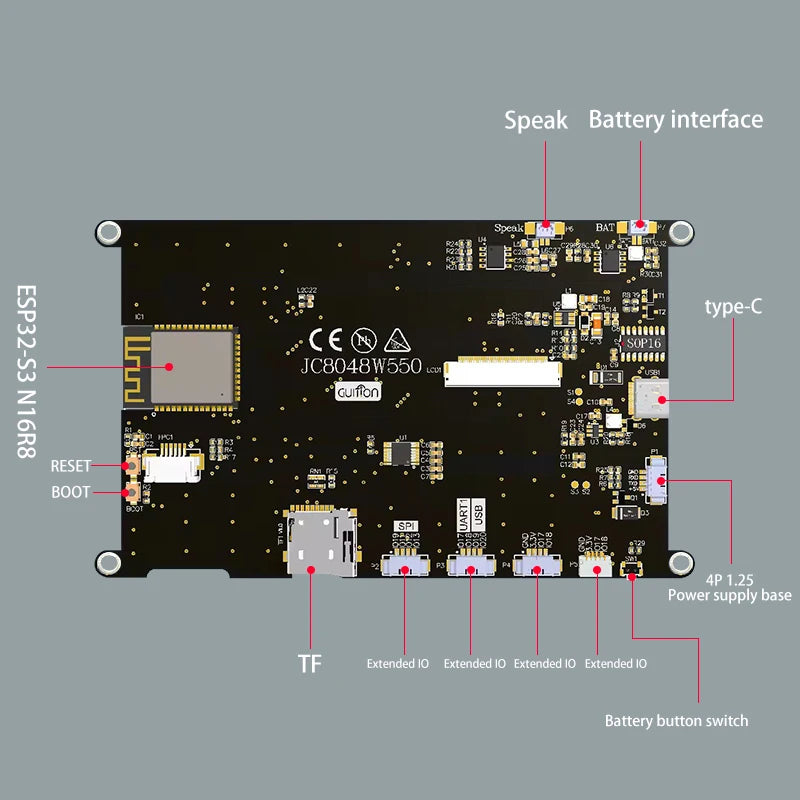 Guition ESP32S3 8M PSRAM 16M FLASH 5-inch IPS 800*480 high-definition LCD display module Capacitive touchwith WIFI and Bluetooth - Shoppiline