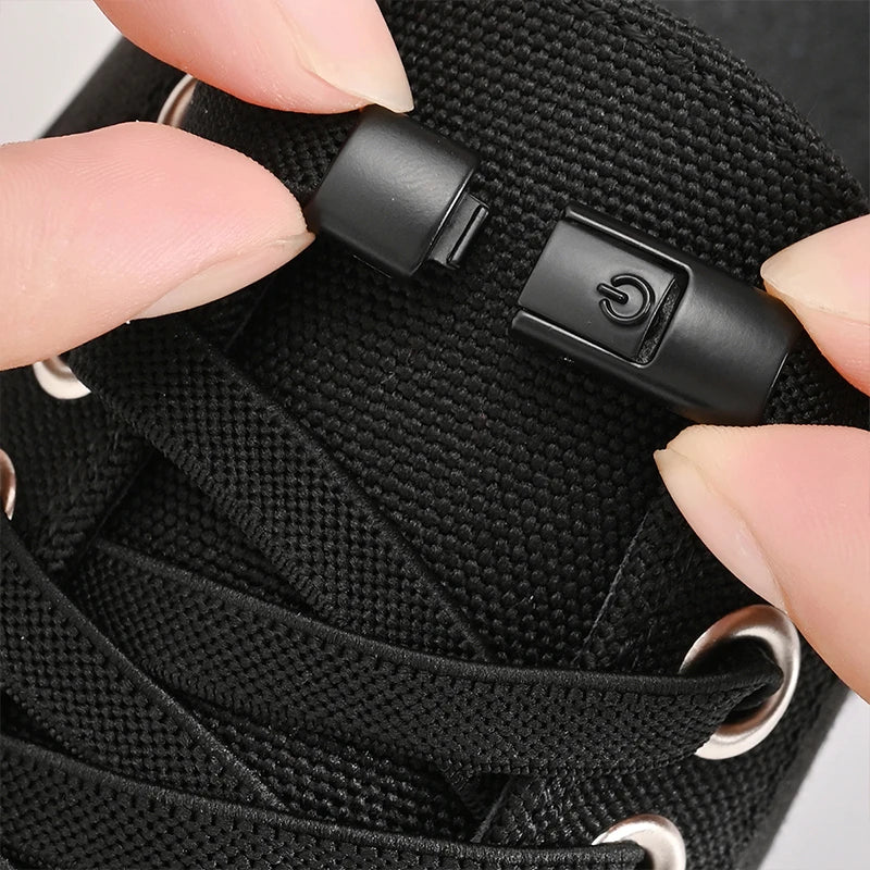 8mm Schnürsenkel ohne Binden, Pressverschluss Schnürsenkel, Elastische Schnürsenkel, Sneaker Kinder Erwachsene, Verbreiterte flache Schnürsenkel für Schuhe