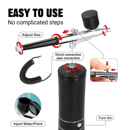 Portable Small Electric Compression Spray Gun with Optional Connecting Pipe, Manicure/Beauty/Cake Decoration/Hand Model Spraying - Shoppiline