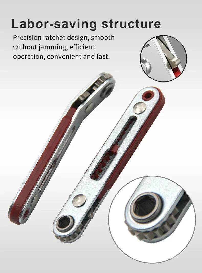 Multifunctional Bidirectional Forward and Reverse Ratchet Screwdriver Elbow Flat Head Wrench Cross Screwdriver Slotted Tool