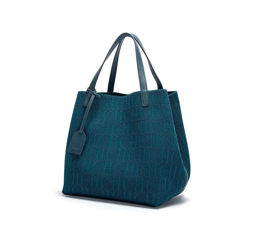 CH High Quality Craft Large Capacity Handbag Ladies Shoulder Bag Fashion Classic New Pure Color Outer Pocket Ladies Handbag - Shoppiline