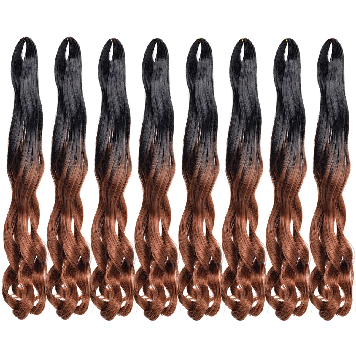 French Curls Braiding Hair Extensions Synthetic Hair Loose Wave Spiral Curl Braids High Temperature Ombre Pre Stretched Hair
