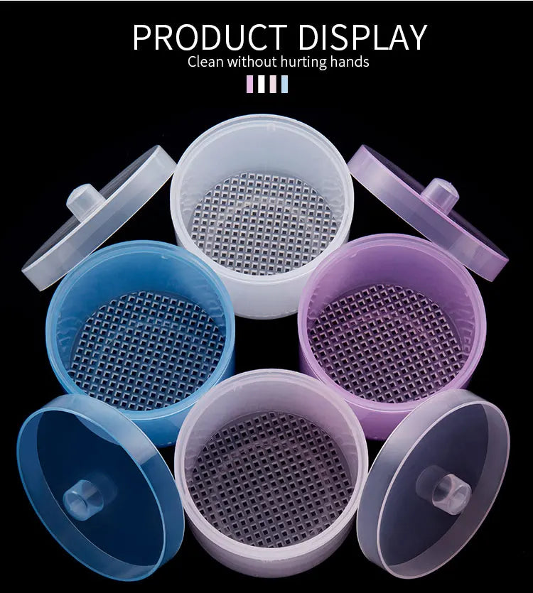 Nail Drill Bits Disinfection Box Double Layer Filtration Cleaning Box Manicure Storage Case Nail Brush Cleaning Container