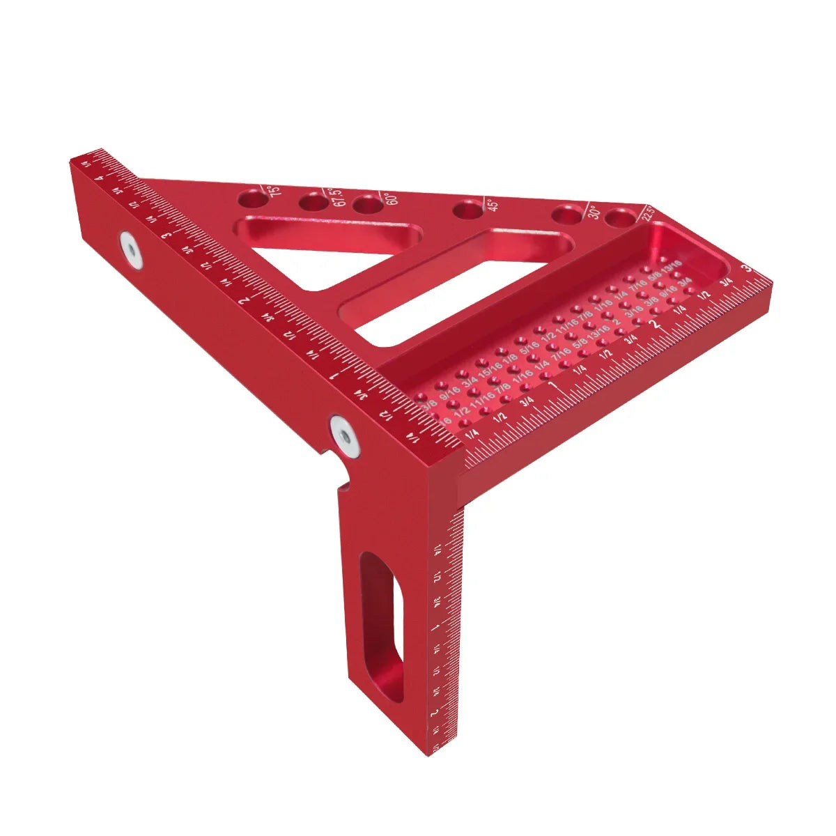 3D Multi-Angle Metric/Inch Measuring Ruler, 45/90 Degree Aluminum Alloy Square Protractor, High Precision Layout Measuring Tool - Shoppiline
