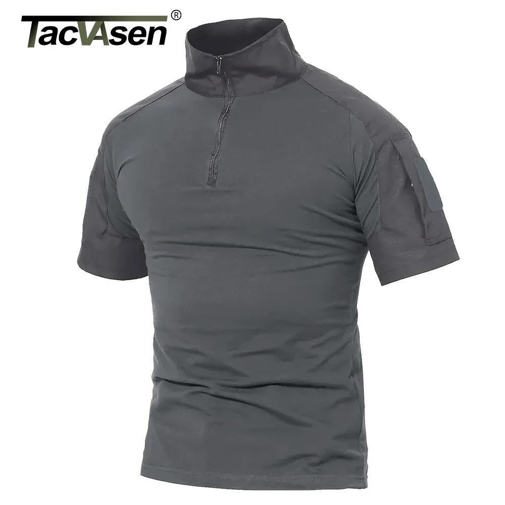 TACVASEN Men's Short Sleeve T-Shirts With Zipper Pockets Mens Summer Solid T Shirts Safari Tee Shirts Hiking Work Clothing - Shoppiline