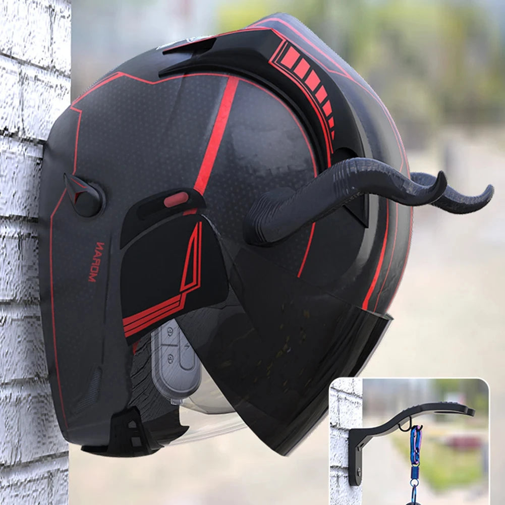Motorcycle Helmet Hook Racks Kitchen Cabinet Shelf Wall Mount Hook Multipurpose Display Hanger Stand Wall-Mounted Storage Holder