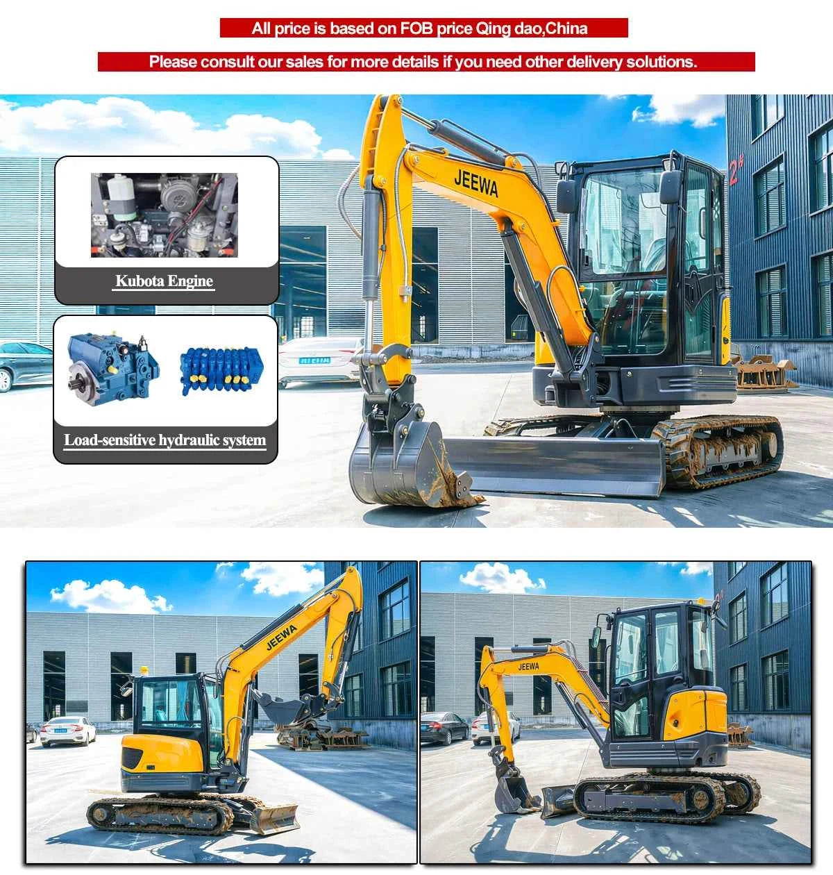 Excavator Mini  1.8 Ton Hydraulic Crawler Small Digger Micro Bagger for Farm Garden Construction  Multifunctional Free Shipping