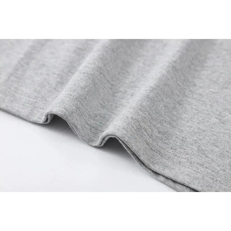 Unisex-Stil Sommer Herren 100 % Baumwolle Lässiges, locker sitzendes Rundhals Kurzarm Leichtes atmungsaktives T-Shirt Oberteil High Street