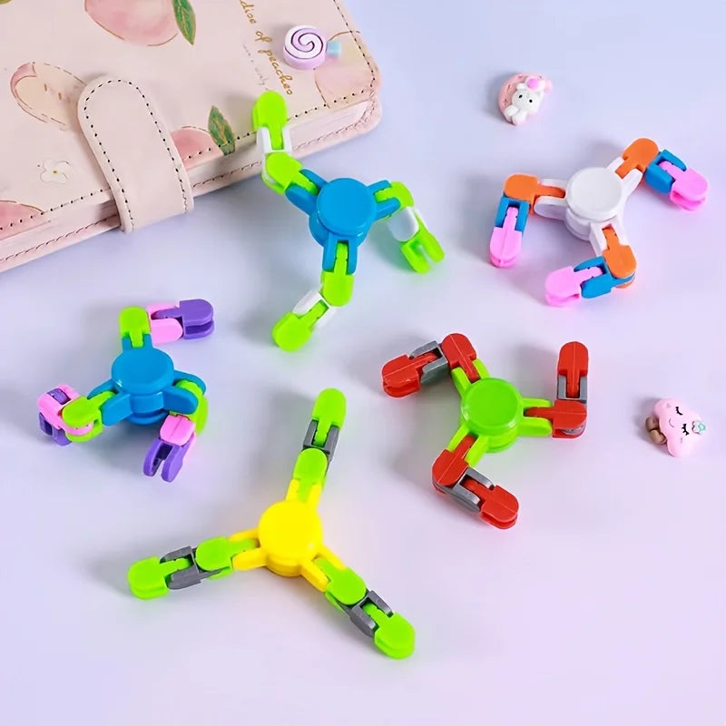 1 Stück Vielfalt Fingerspitzen-Kreisel Kette Gyro Eltern-Kind-Spiele Vier-Glieder-Fahrradkette Top Dekompression Spielzeug Fidget Spinner Schreibtisch Spielzeug