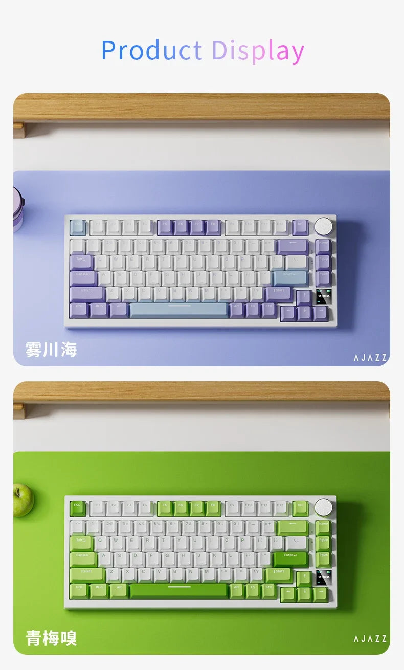 AJAZZ AK820/AK820 Pro Mechanical Gaming Keyboard Tri-Mode Bluetooth 5.1 Wireless Wired Knob Hot Swap Gasket Custom Keyboard