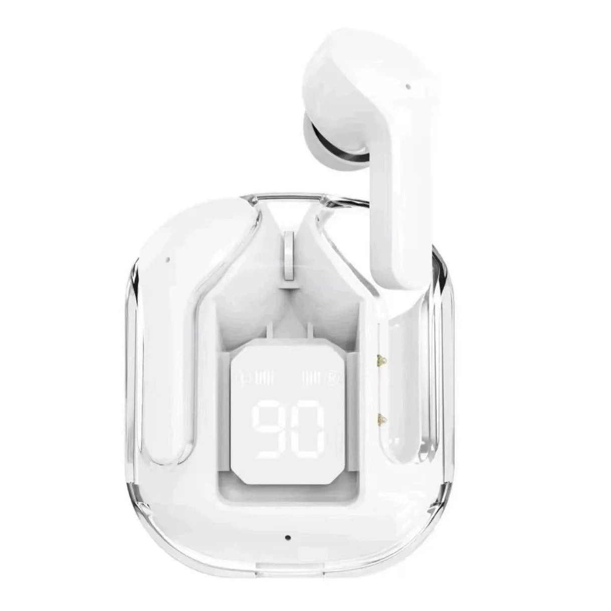 Transparent TWS Bluetooth Earphones Soft Silicone In-ear Design Wireless Sports Gaming Earbuds HiFi Stereo Audio LED Display