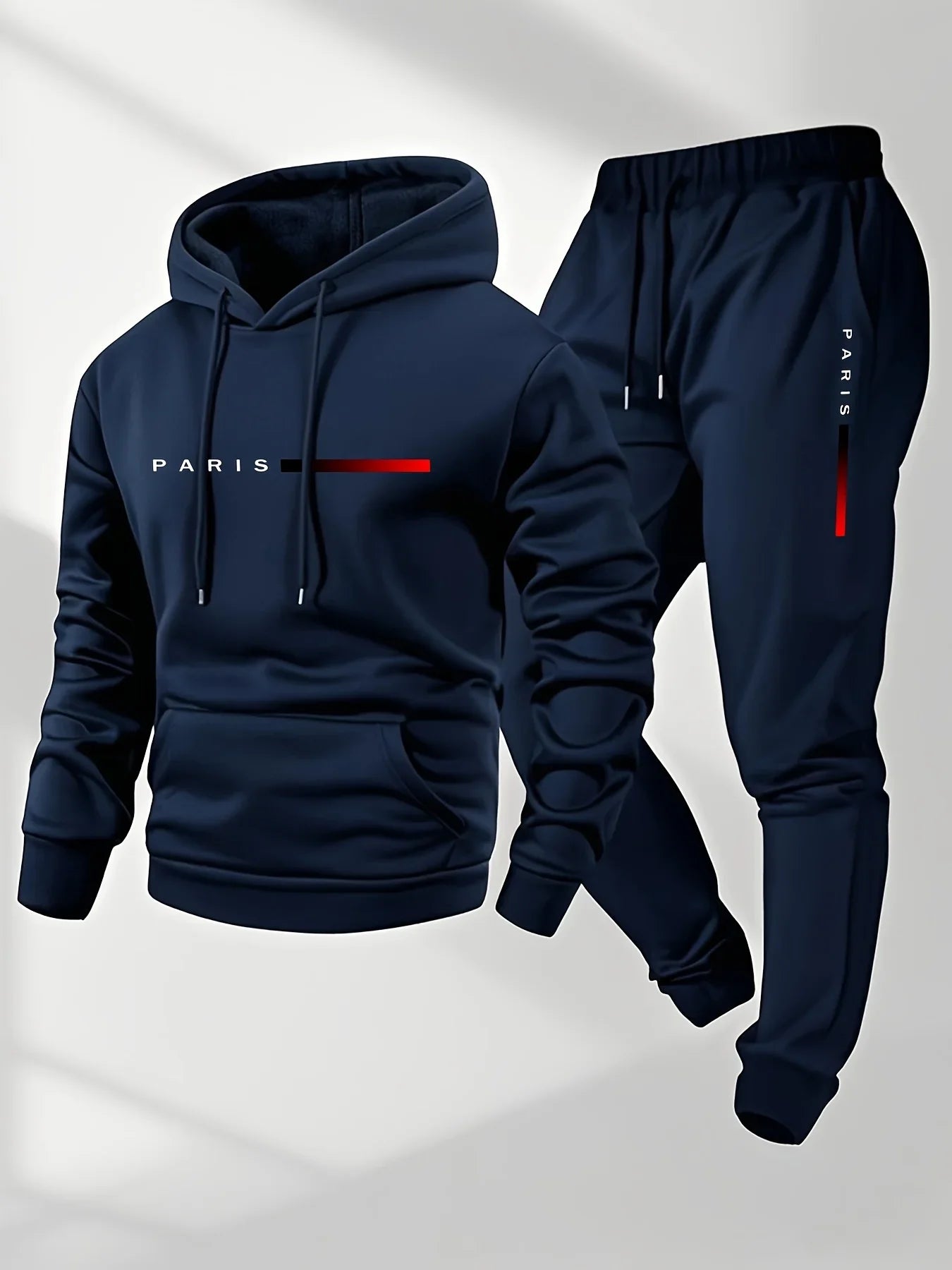 PARIS Buchstaben-Print Sweatshirt Anzug Herren Fleece Hoodie Hose Set Frühling Herbst Winter Warm Lässiger Sport Pullover Hosen Sets