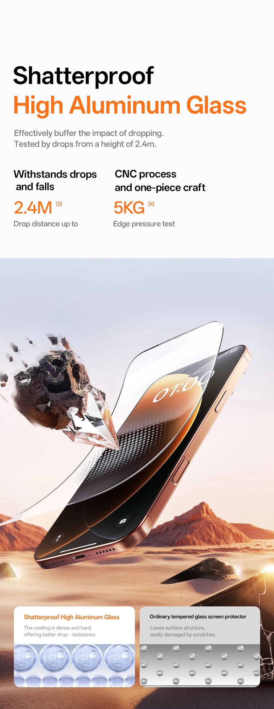 Baseus Tempered Glass for iPhone 17 16 15 14 13 12 Pro Max Screen Protector HD With Cleaning Kit Anti Peeping Dust-proof Glass - Shoppiline