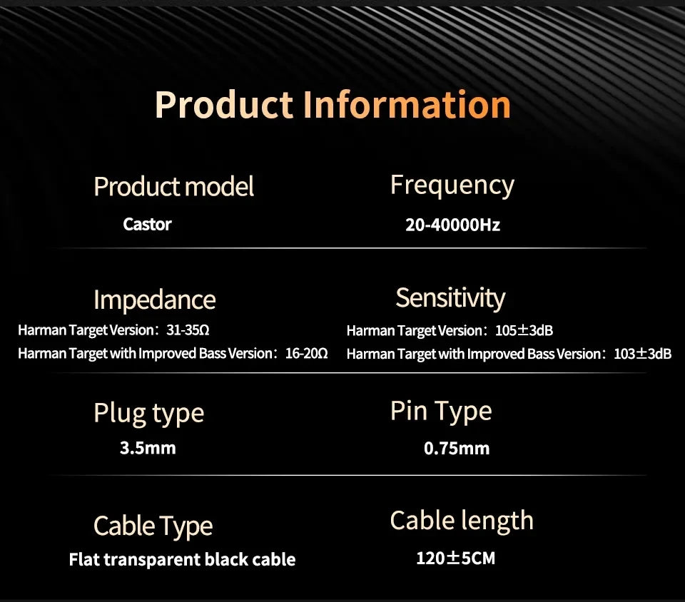 KZ Castor Wired Earphone Improved Bass HiFi Earphones 2 Dynamic Tunable Balance Monitor Headset Noise Cancelling Earbuds
