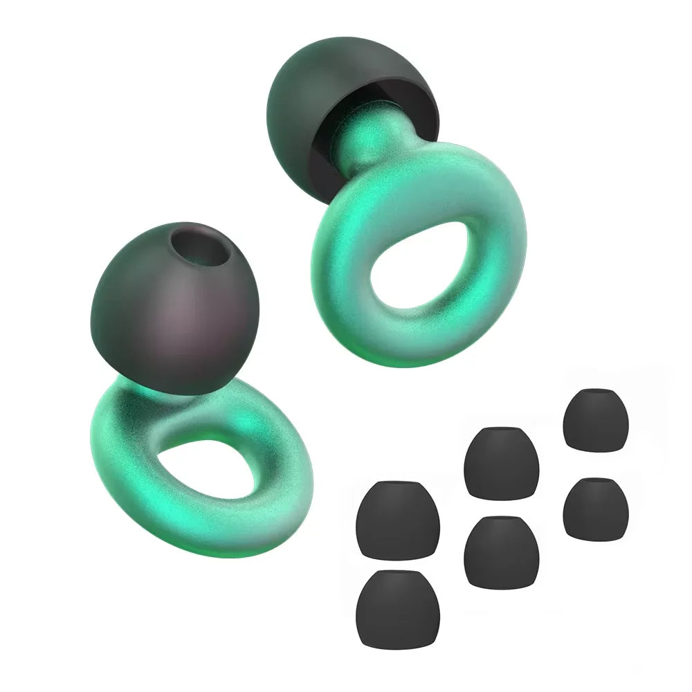 Plugs for Sleep,Swim, Work– Super Soft Silicone Ear Reusable Hearing Protection for Noise Reduction 8 Ear Tips in XS/S/M/L
