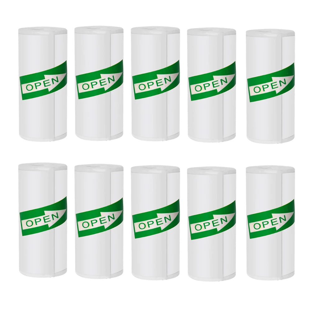 57*25MM Mini Printer Thermal Paper HD Self-adhesive Roll Paper Label Sticker Photo Inkless Printing Portable Printer Color Paper