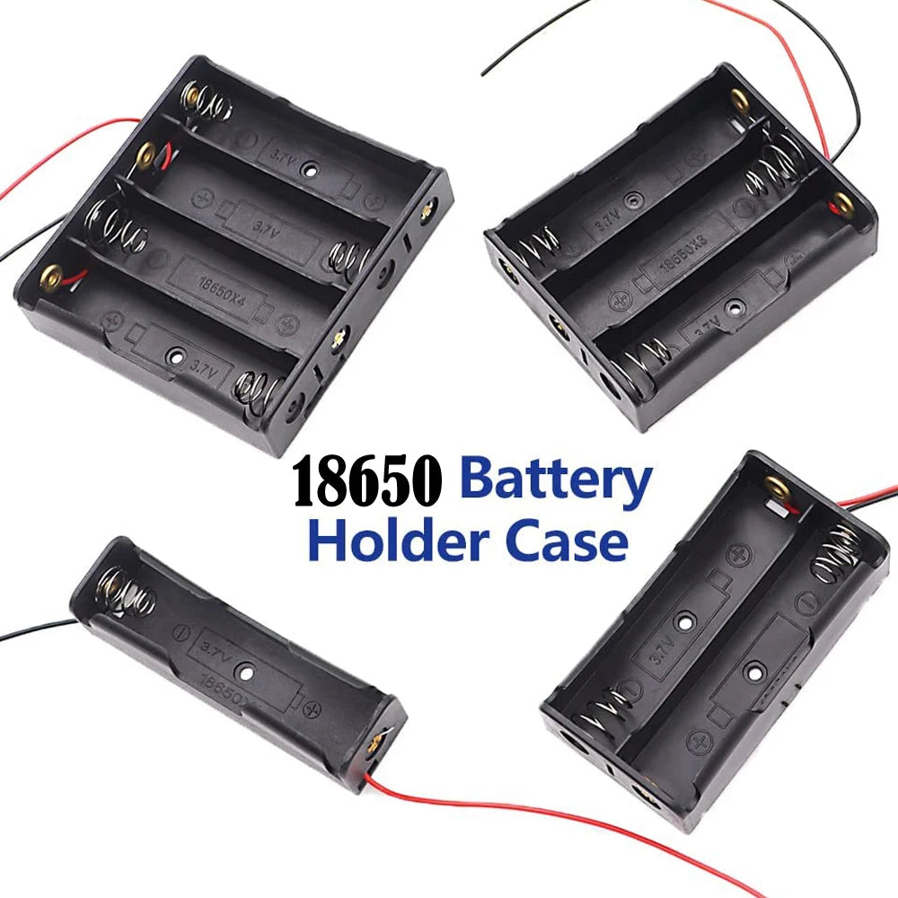 3pcs 18650 Battery Holder with Wire 3.7V,7.4V, 11.1V, 14.8V 18650 Battery Holder Box for Battery storage charging