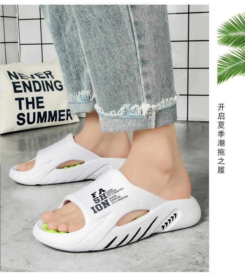 New Summer Man Massage Slippers 2026 Indoor Outdoor Beach Sandals Soft Bottom Casual Slippers Male Flip Flops Mens Sandals
