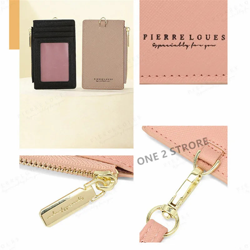 Desk Accessories Office PU Leather Card Holder Zipper Sleeves Photocard Large Capacity ID Card Holder Luxury Photocard Holder