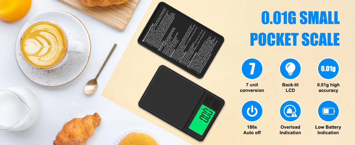 Newest Design Electronics Digital Jewelry Scale 0.01g Accuracy High Quality DigitalPocket Scale Mini Scale Tiny Scale
