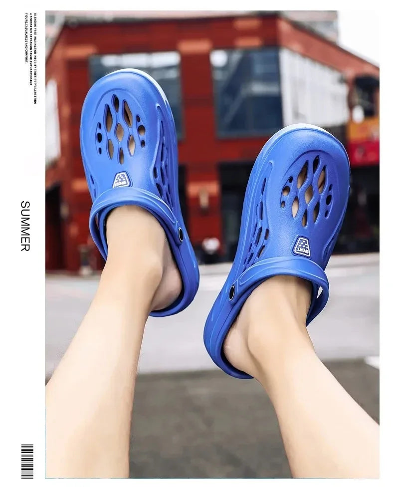 YRZL Mens Slippers Unisex Soft Non-slip Wear-resistant Casual Mens Sandals Comfortable Slip on Beach Shoes Outdoor Slippers Man