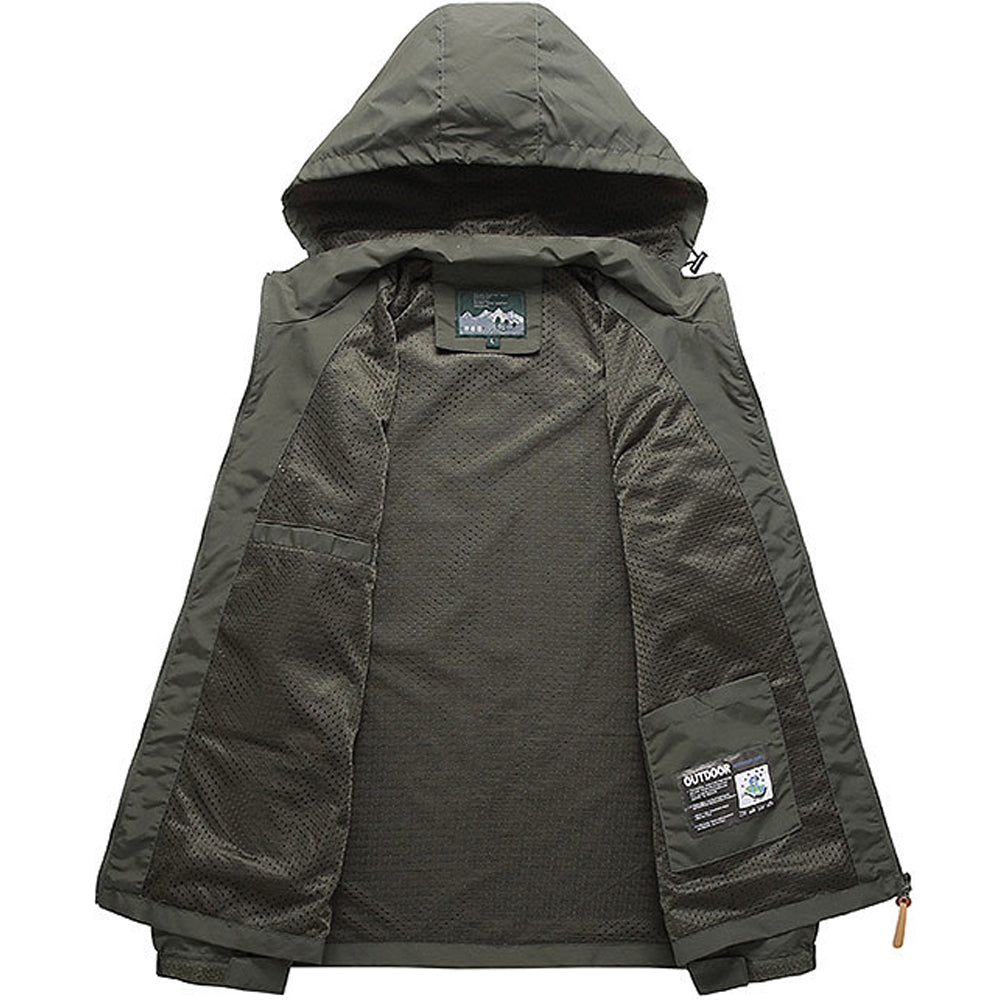 Windbreaker Herren Taktische Jacke Wasserdicht Outdoor Kapuzenmantel Sport Militär Europäische Größe S-5XL Feldklettern Dünne Oberbekleidung