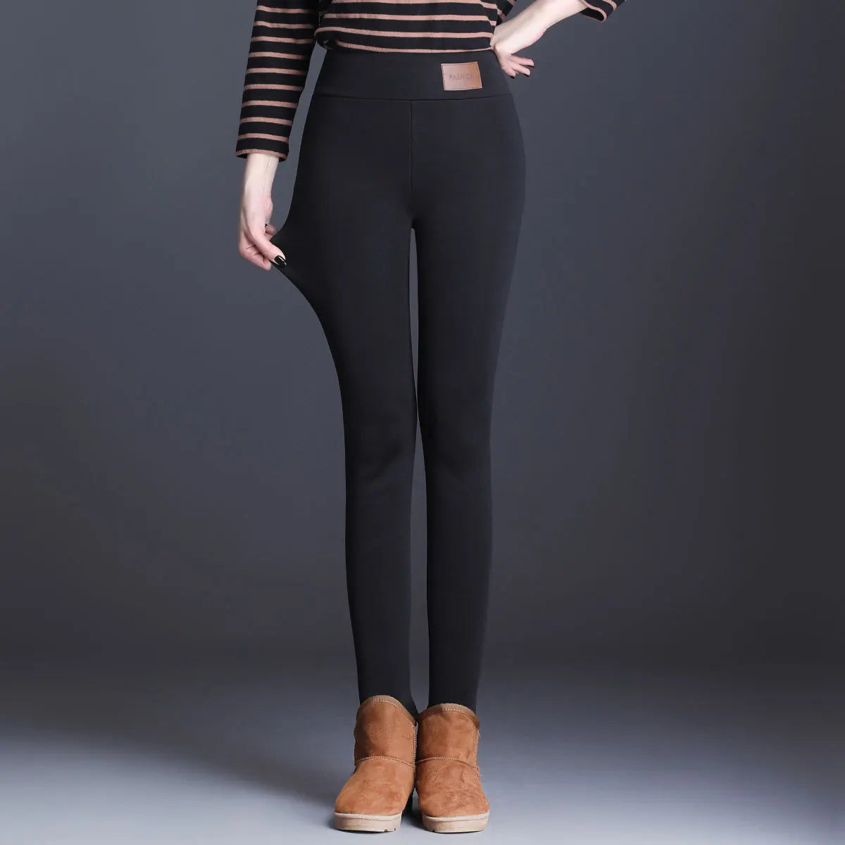 Damen-Lammfleece-Leggings, nahtlos, hohe Taille, dicke Thermoleggings, modische, warme Winter-Damenstrumpfhose, isolierte Hose