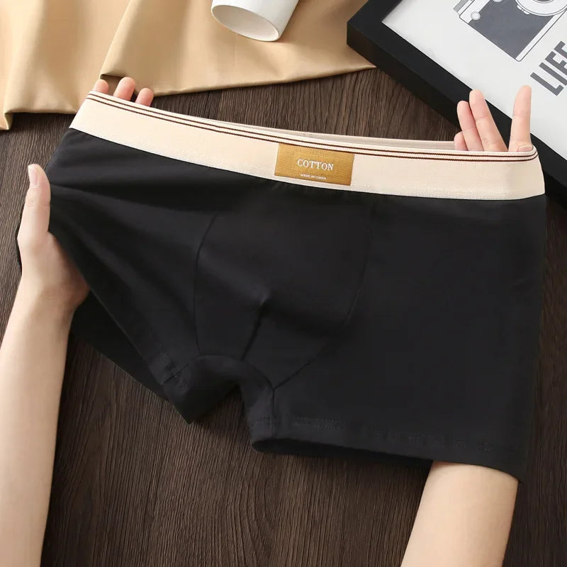 3Pcs Men's Underwear Hombre Panties Boxershorts Comfortable Breathable Cotton Underwear Sexy Underwear Solid Color Boxer Shorts
