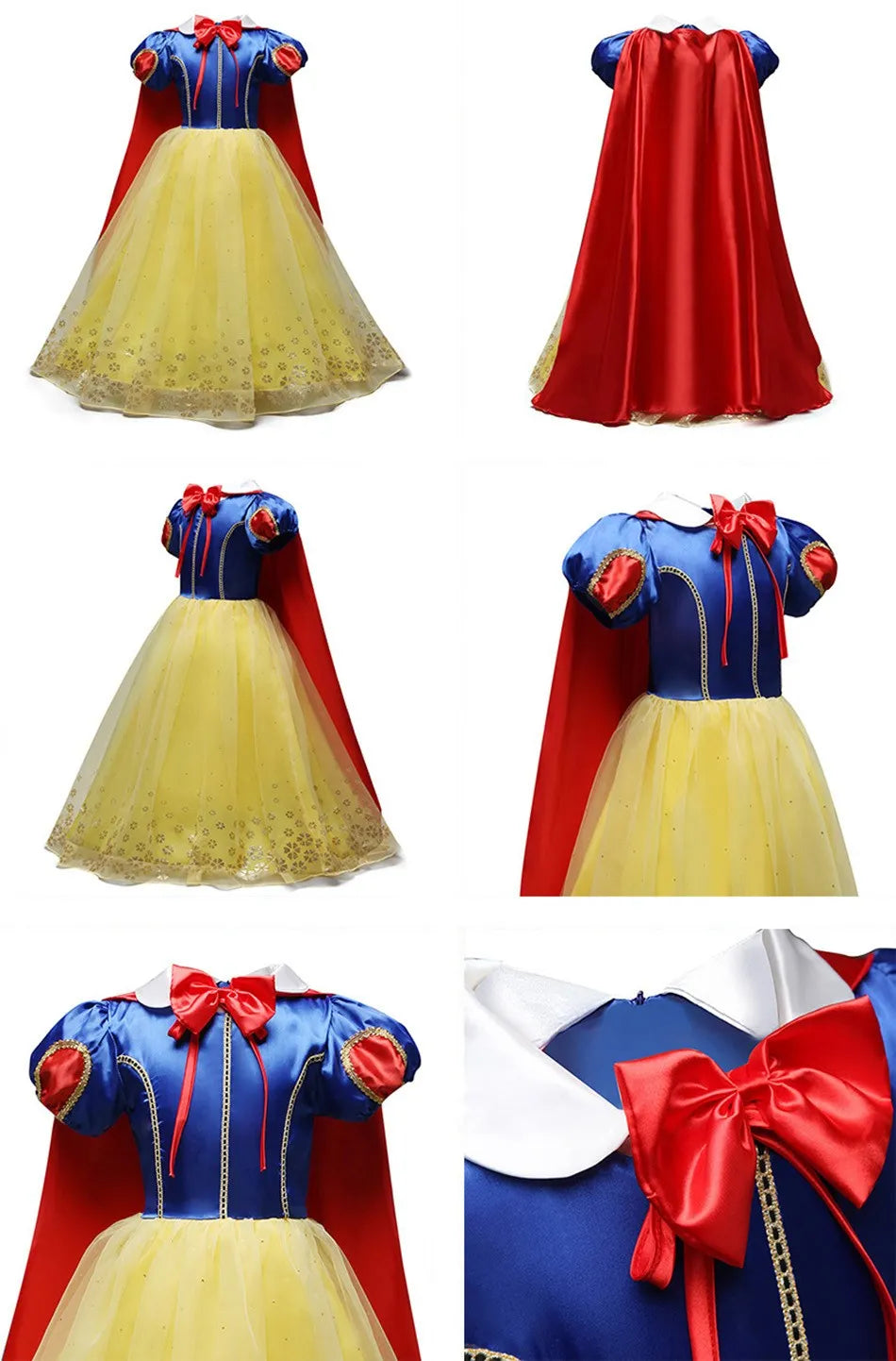 Kids Cinderella Costume Princess Dress for Girls Children Rapunzel Snow White Belle Jasmine Elsa Aurora Cosplay Carnival Dresses