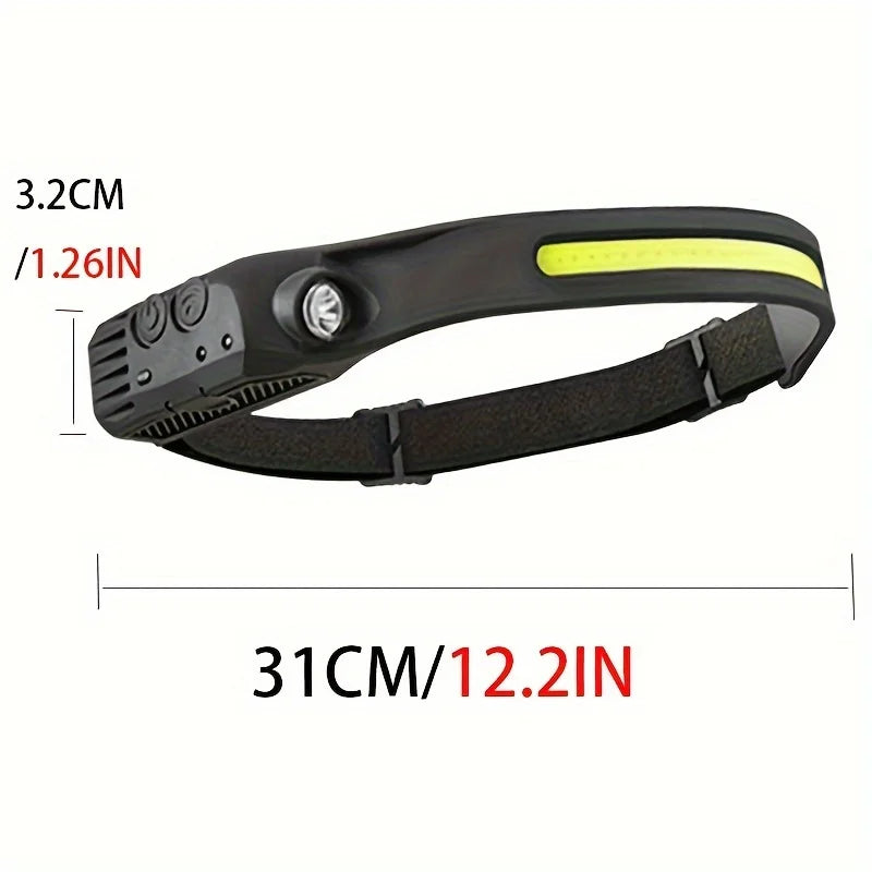 1x Wiederaufladbare Stirnlampe, Tragbare 5LED Scheinwerfer-Taschenlampe, Tragbare Arbeitsleuchte, Angeln Camping Stirnlampe für Reisen, Camping
