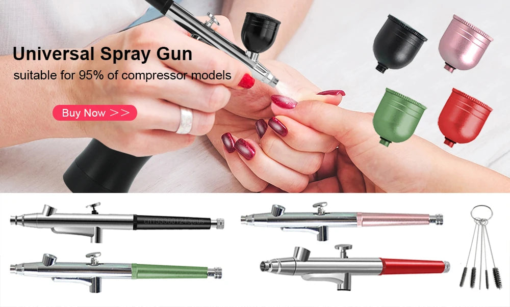 Airbrush Nail with Compressor Portable Air Brush with Compressor For Nails Art Cake Painting Craft Airbrush Nail Art Compressor - Shoppiline