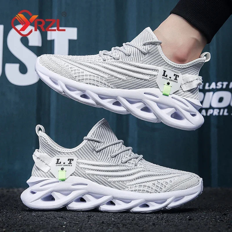 YRZL Men Sports Running Black Jogging Shoes Casual Sneakers Outdoor Breathable Mesh Women Light Shock-absorption Sneakers Men - Shoppiline