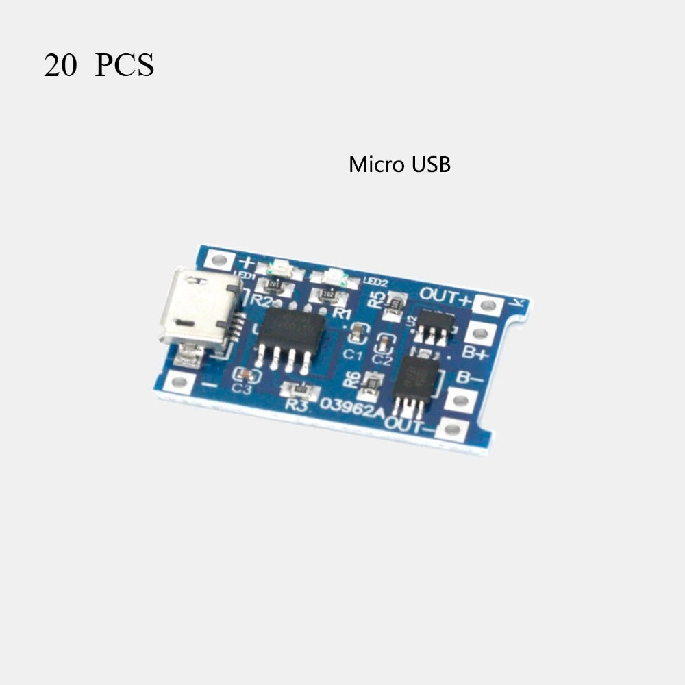 2/20pcs TP4056  4067 +Protection Dual Functions 5V 1A Type C 18650 Lithium Battery Charging Board Charger Diy Kit Electronic