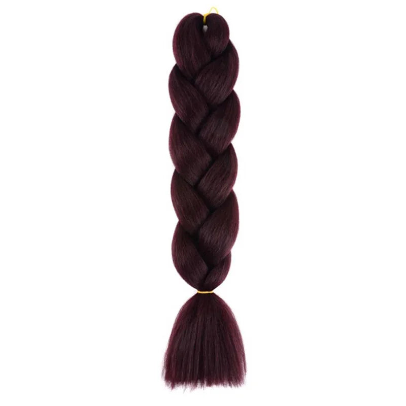 Extensions de cheveux synthétiques de 24 pouces, texture lisse Yaki, pour tresses Jumbo, boîte longue, pour femmes, Dreadlocks