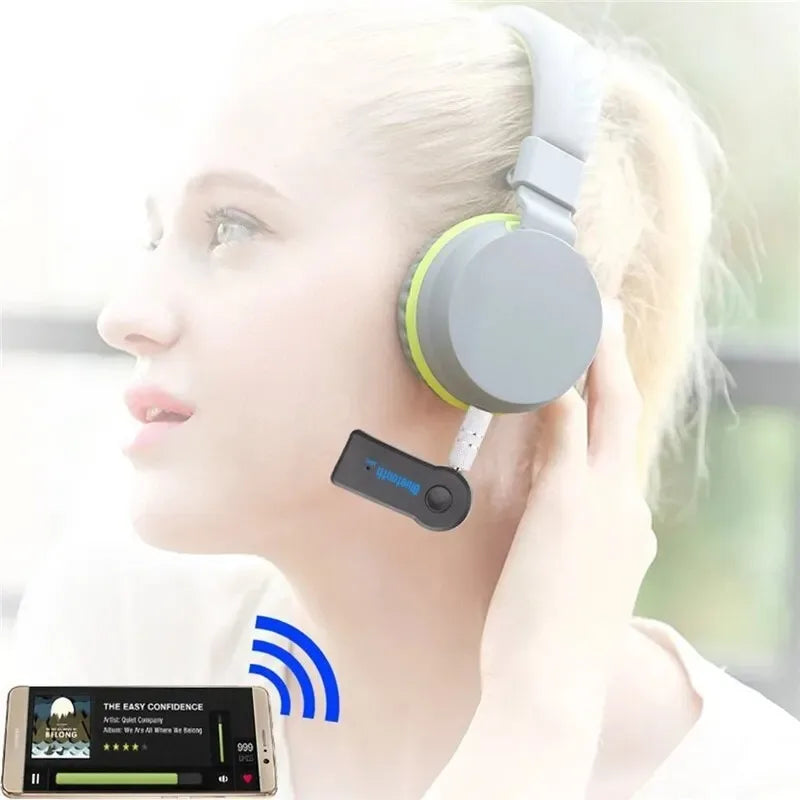 Wireless Bluetooth 5.0 Receiver 3.5mm AUX Adapter for Car Music Audio Handsfree with Mic 2 in 1 Transmitter for Headphone
