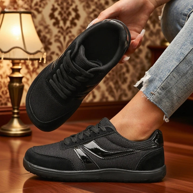 Damen-Sneaker Barfuß Freizeit Weit Modisch Canvas Flacher Board-Schuh 2025 Neu Breite Zehenpartie Atmungsaktiver Mesh-Laufschuh