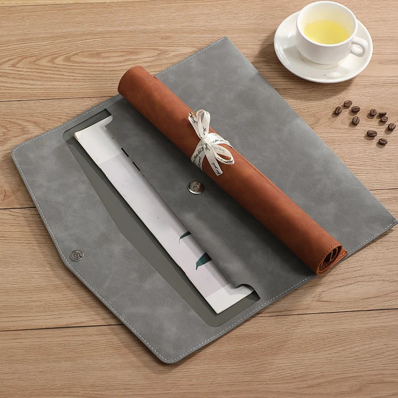 PU Leather A4 Document Bag, 7 Colors, File Folder for Office & Travel, Stylish Organizer