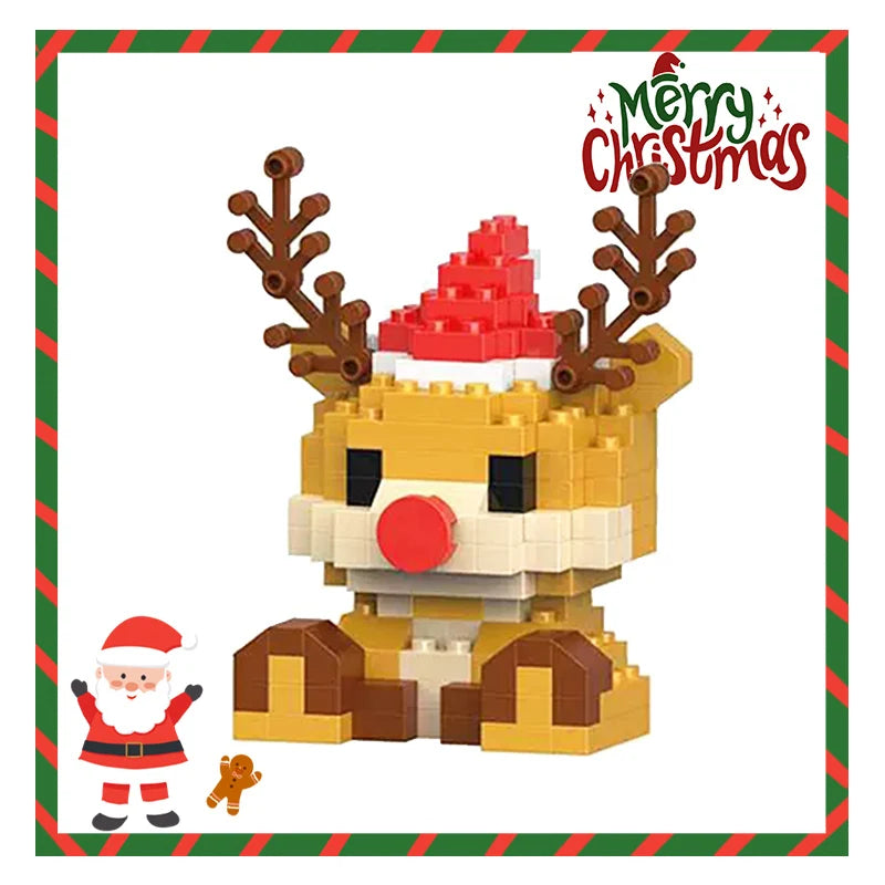 Christmas Gifts Building Block Series Santa Claus Reindeer Puzzle Assembly Bricks Table Decoration Toys for Child Chrismas Gift