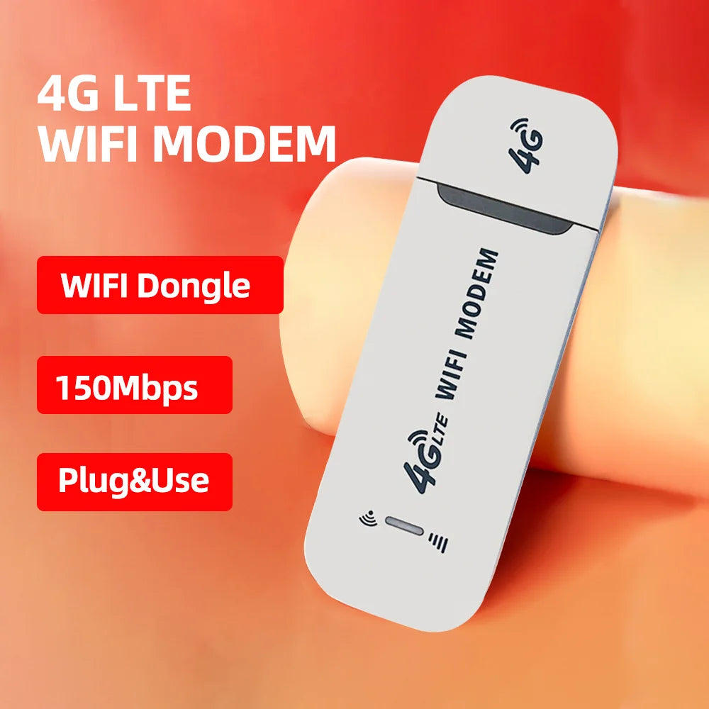 4G LTE Modem Stick Wireless 150Mbps USB Dongle Mobile Broadband 4G Sim Card Wireless Router Home Office Wireless WiFi Adapter